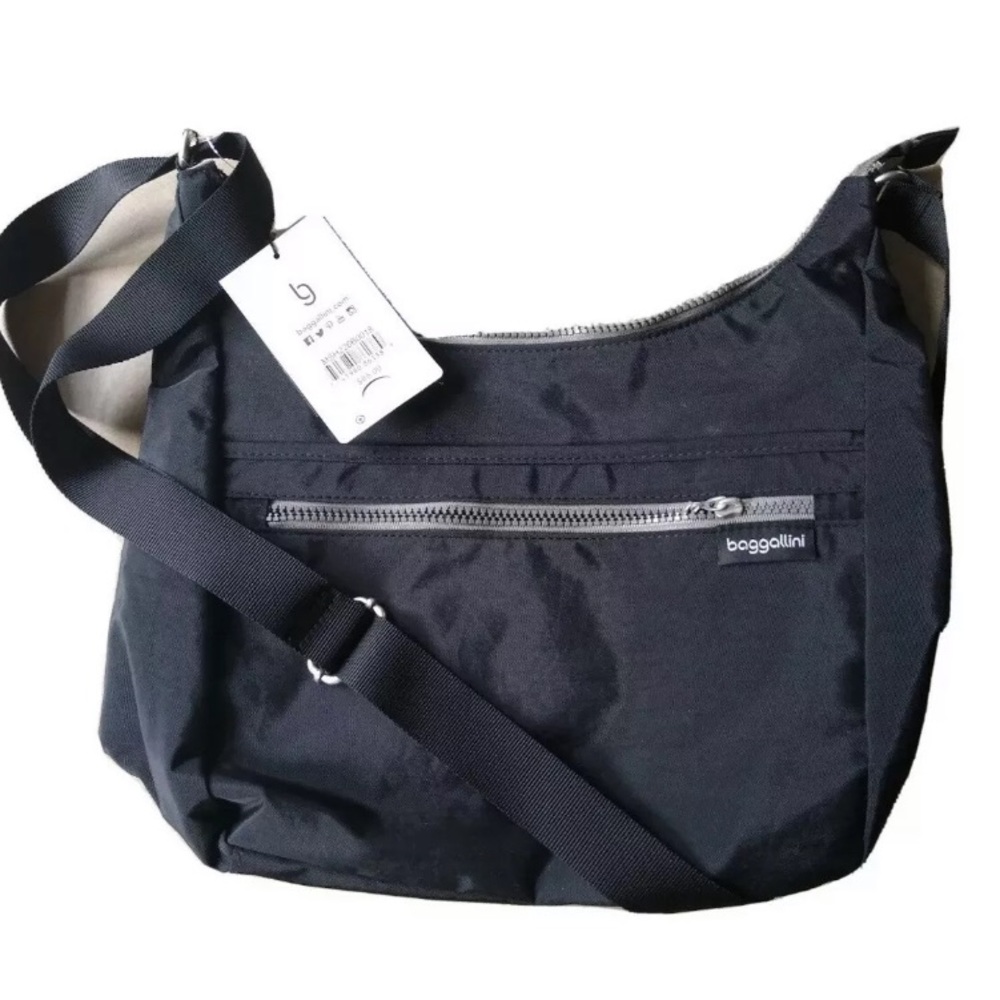 Baggallini Vislon Sidekick Hobo Crossbody Black new with tag
